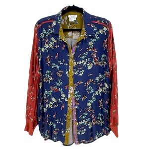 Tru Luxe Jeans Multi-Color Floral Button-Down Shirt